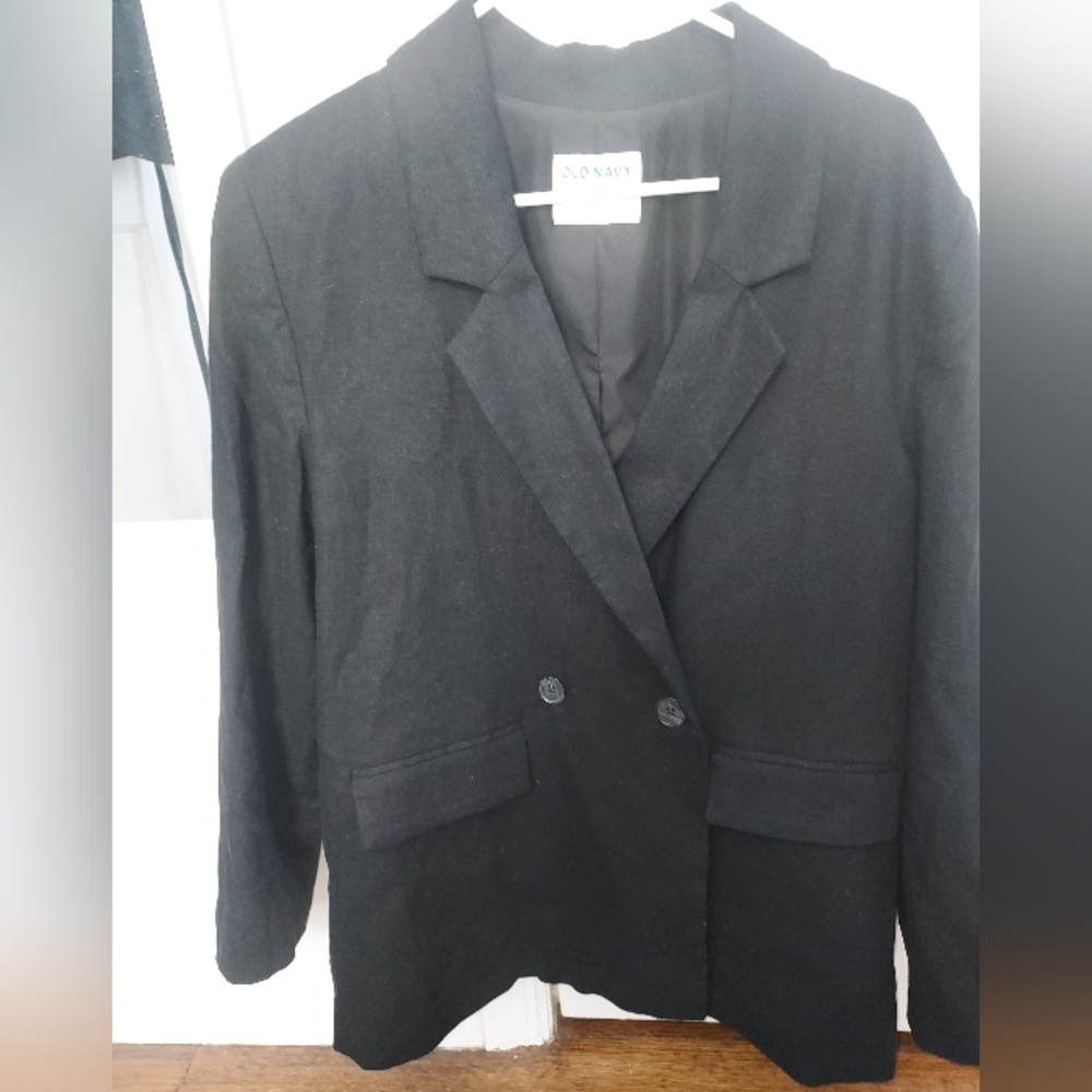 NEW WOMANSOLD NAVY DOUBLE BREASTED BLAZER MED